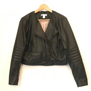Faux-leather Motor jacket H&M size 14
